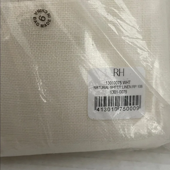 2 Restoration Hardware BELGIAN SHEER LINEN DRAPERY PANELS 50x108 Natural White - Picture 7 of 8